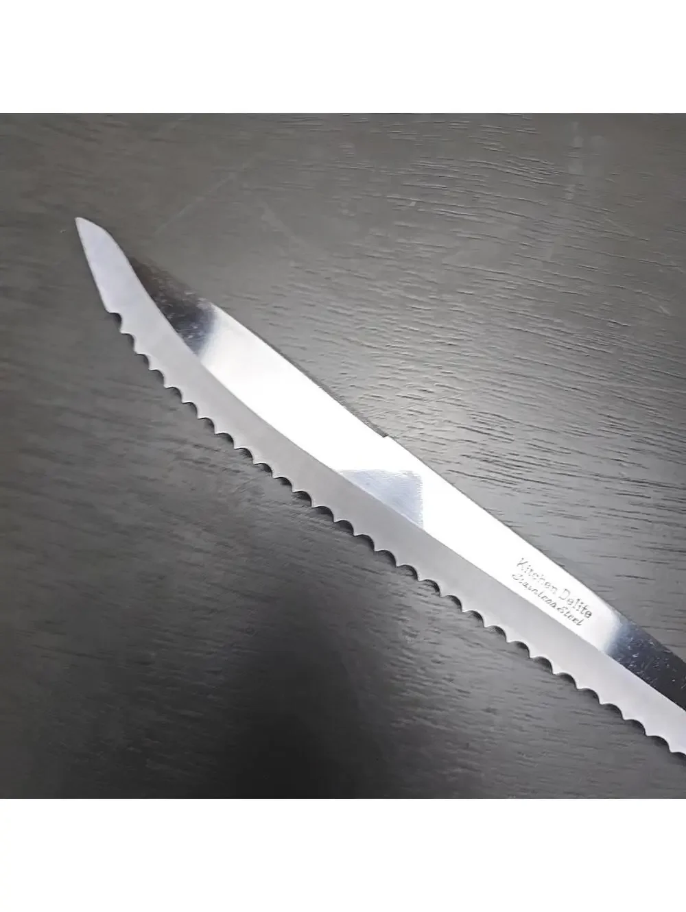 Kitchen Delite Knife Stainless Steel Serrated Wood Handle Japan 14 inch Vintage